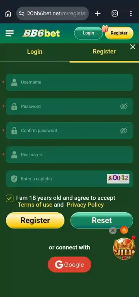 BB6Bet Game Login