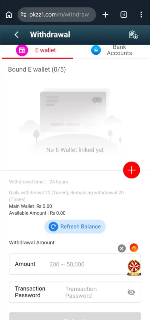 PKZZ Game Withdraw Money 