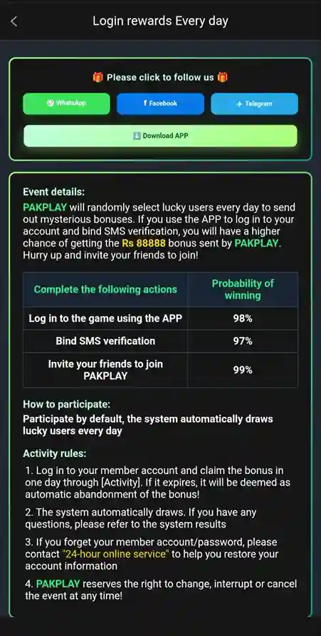 PakPlay Game Login